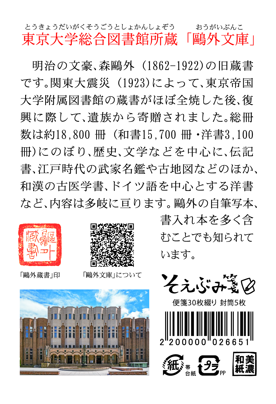 そえぶみ箋（鴎外文庫）肖像