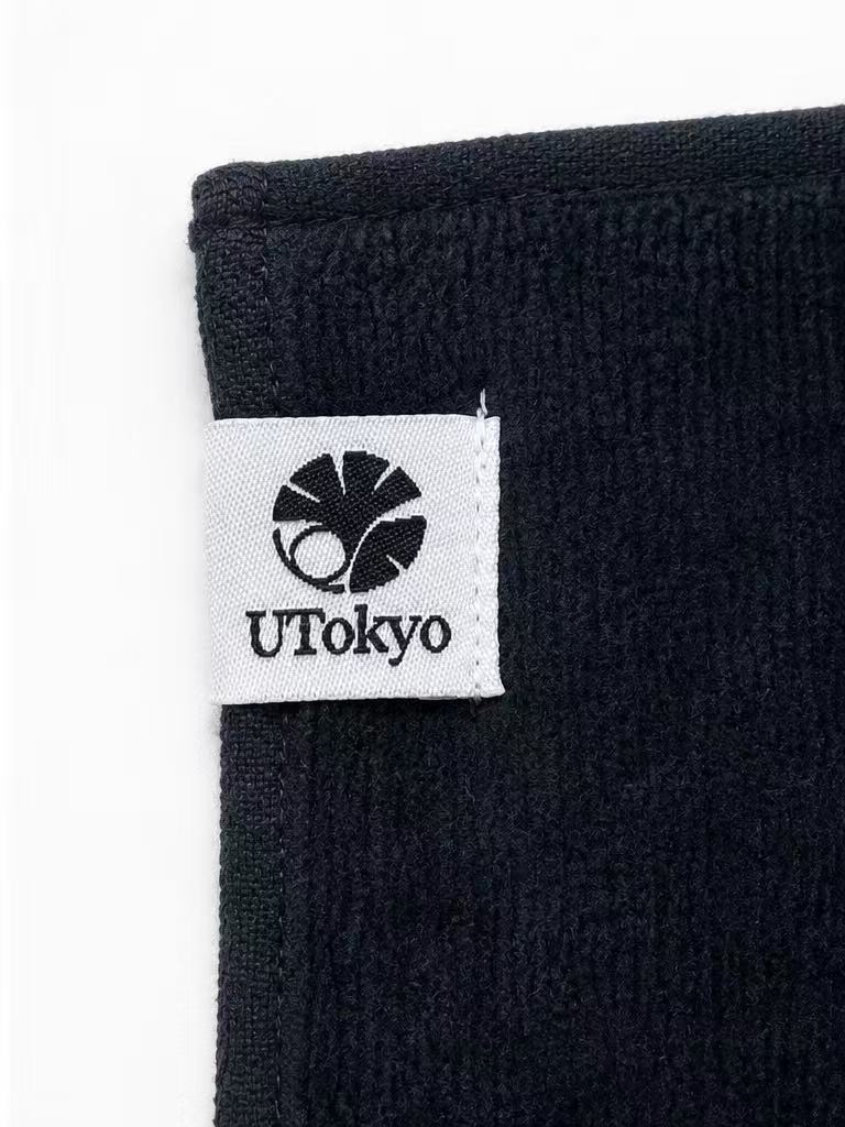銀杏刺繍タオルハンカチ　黒