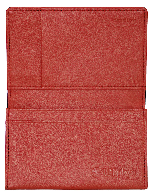 カーボンレザー名刺入れ（黒／赤）